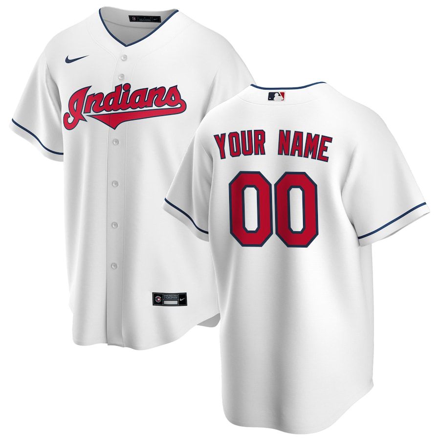 Cheap Youth Cleveland Indians Nike White Home Replica Custom MLB Jerseys